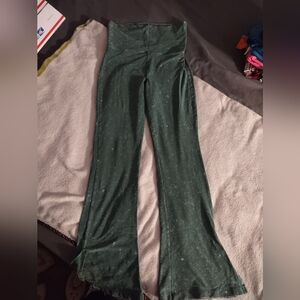 Pink By Victoria's Secret Distressed Green Flared Leggings/Size Large